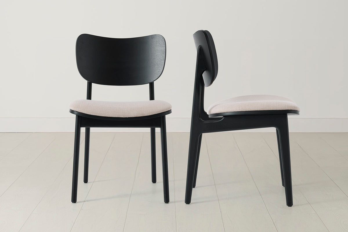 Dining Chair 02 (set of 2), Black / Oatmeal
