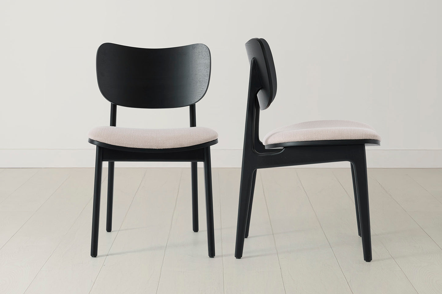 Dining Chair 02 (set of 2), Black / Oatmeal