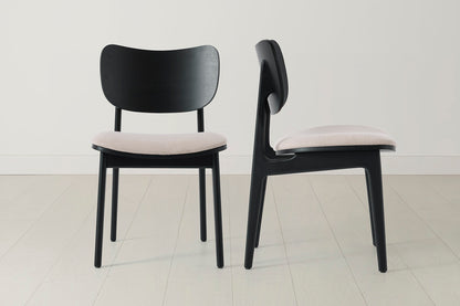 Dining Chair 02 (set of 2), Black / Oatmeal