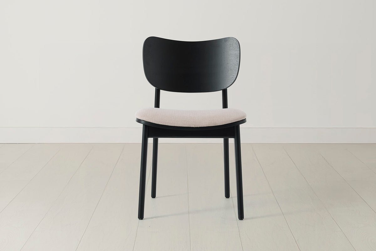 Dining Chair 02 (set of 2), Black / Oatmeal