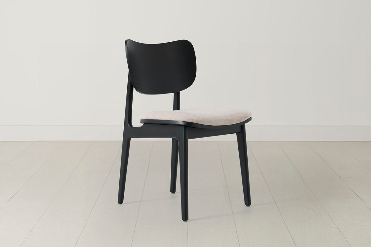 Dining Chair 02 (set of 2), Black / Oatmeal