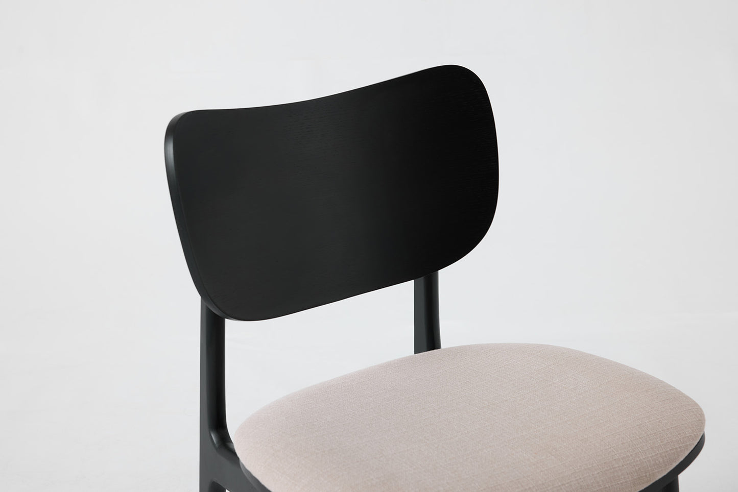 Dining Chair 02 (set of 2), Black / Oatmeal