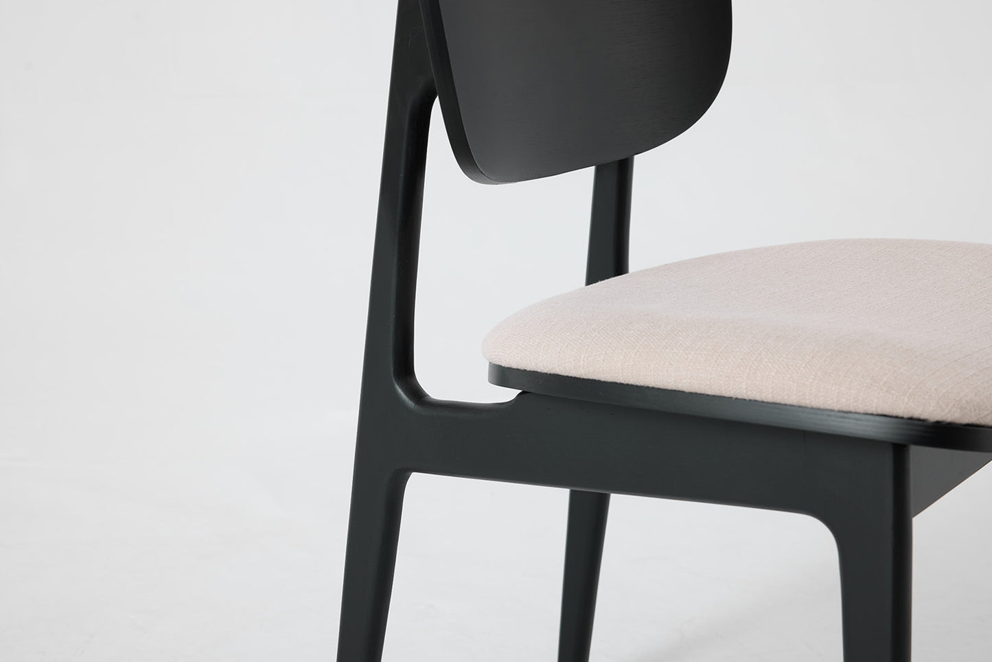 Dining Chair 02 (set of 2), Black / Oatmeal