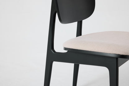Dining Chair 02 (set of 2), Black / Oatmeal