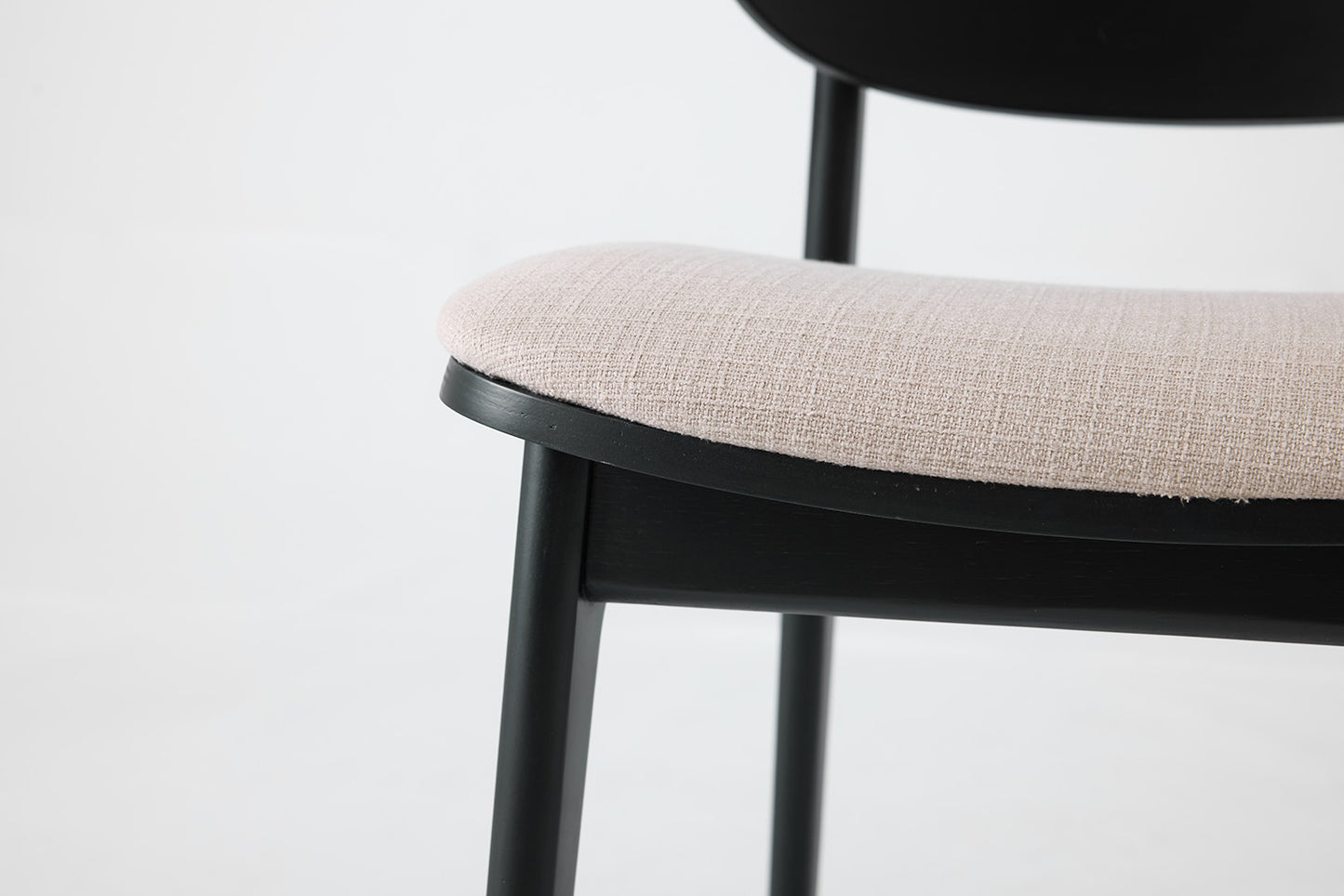 Dining Chair 02 (set of 2), Black / Oatmeal
