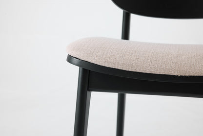 Dining Chair 02 (set of 2), Black / Oatmeal