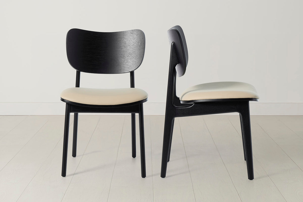 Dining Chair 02 (set of 2), Black / Oyster