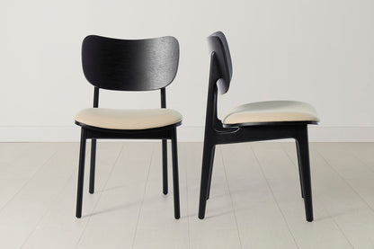 Dining Chair 02 (set of 2), Black / Oyster
