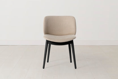 Dining Chair 04 (Set of 2), Black Legs / Oatmeal