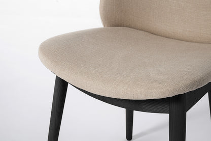 Dining Chair 04 (Set of 2), Black Legs / Oatmeal