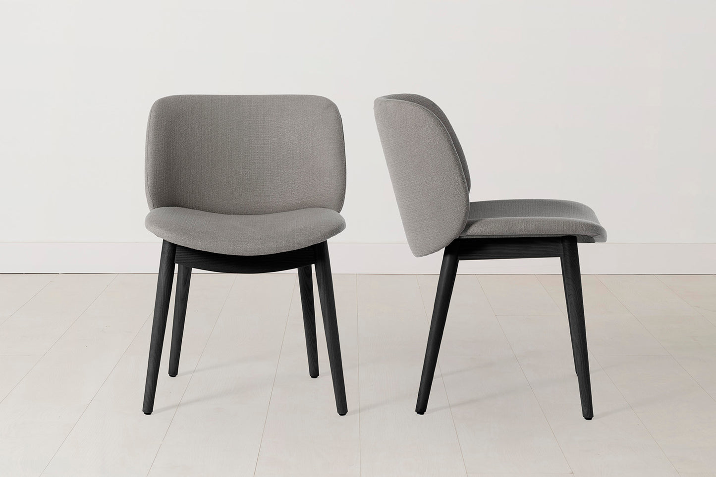 Dining Chair 04 (Set of 2), Black Legs / Shadow