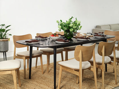 Dining Table 03 Extending Dining Table, Black Oak