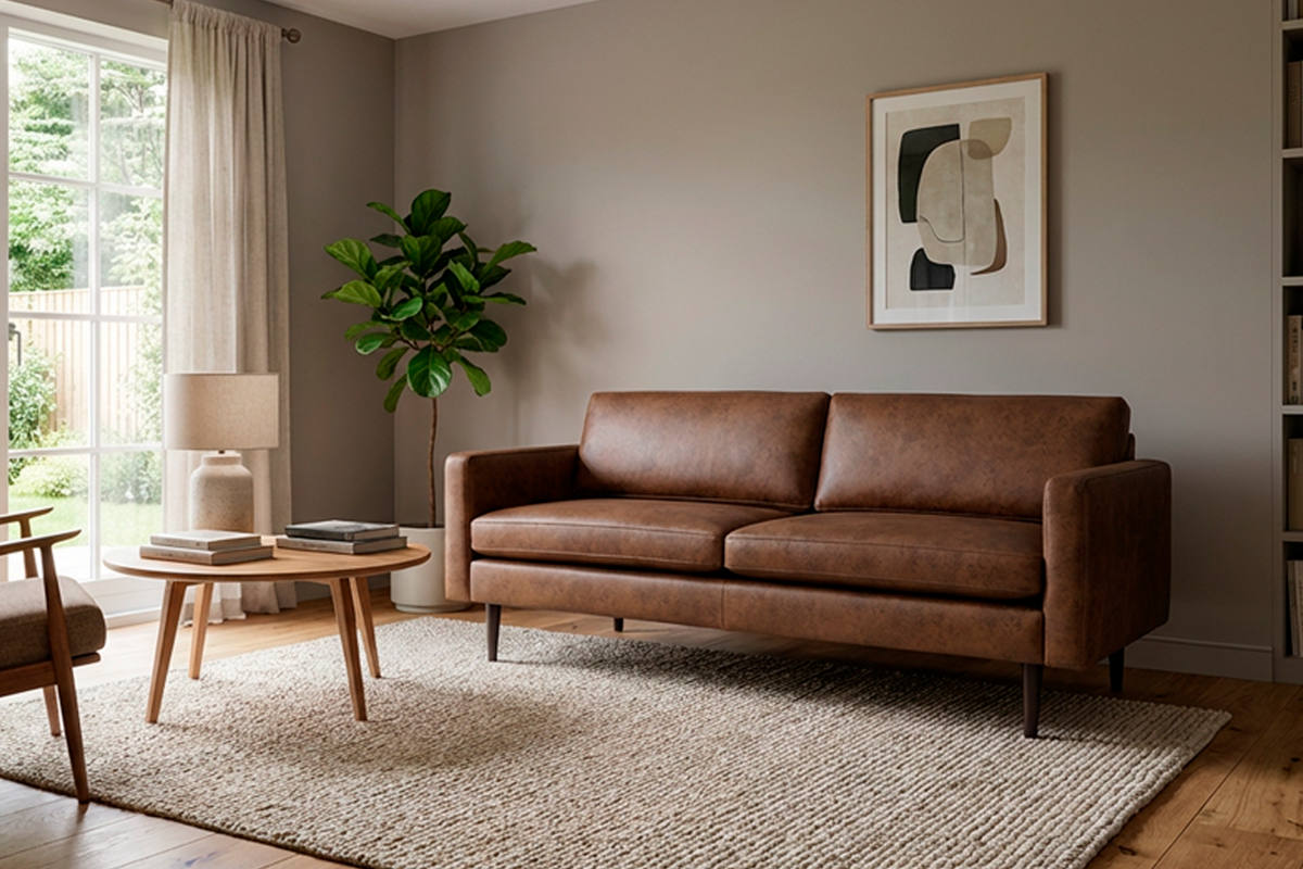 Model 01 2-Seater Sofa, Chestnut