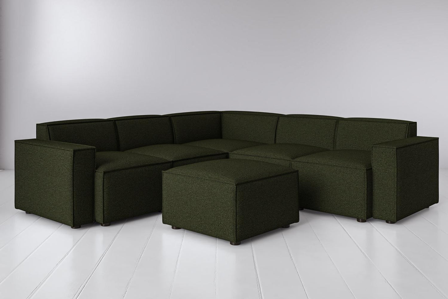 Model 03 Corner Sofa with Ottoman, Fern