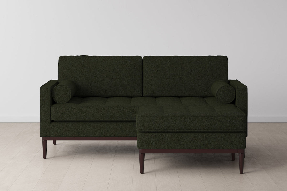 Ottoman in green bouclé