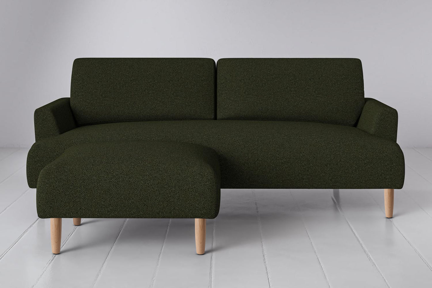 Model 05 3-Seater Sofa with Ottoman, Oak / Fern