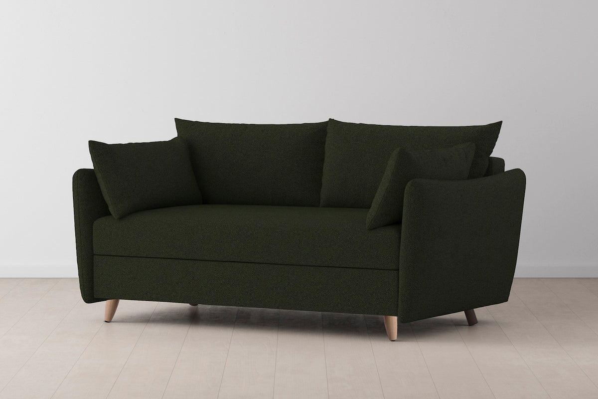 Model 08 Sofa Bed 2.5 Seater, Oak / Fern