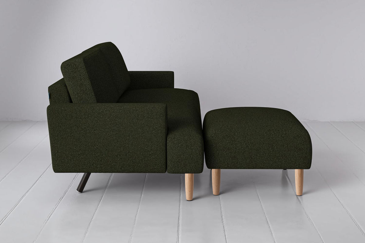 Model 05 3-Seater Sofa with Ottoman, Oak / Fern