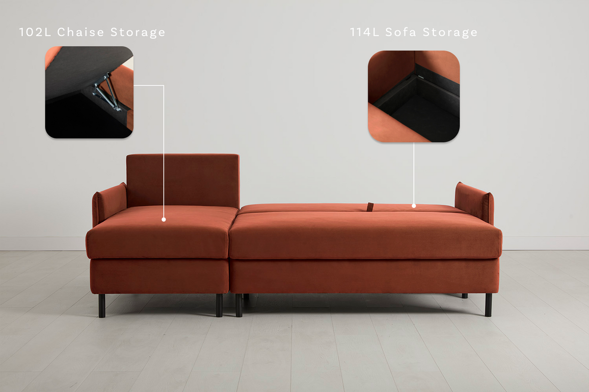 Model 12 3 Seater Left Chaise Sofa Bed With Storage