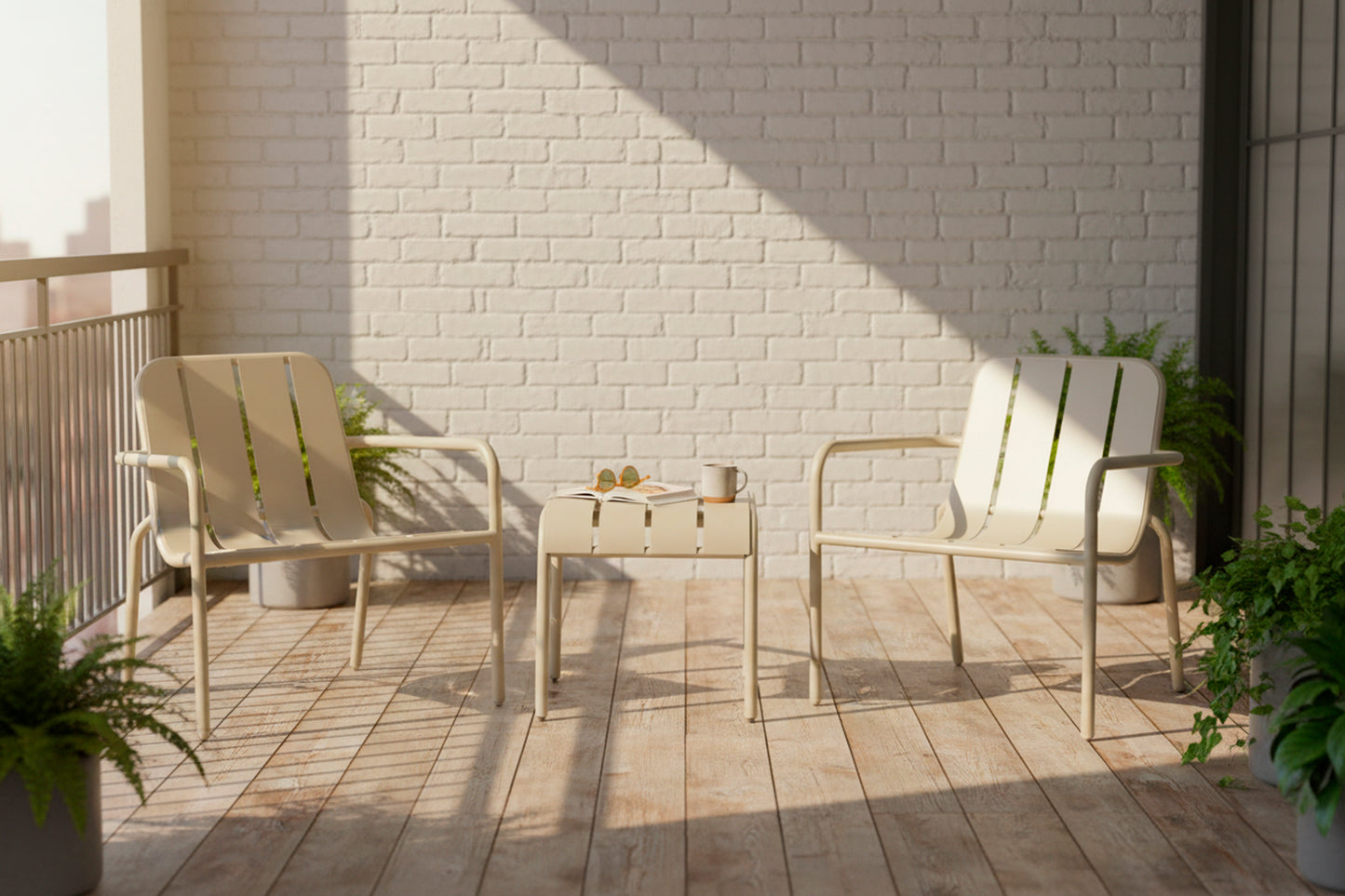 Garden Chair Set 01, Taupe