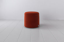 Storage Ottoman in red chenille