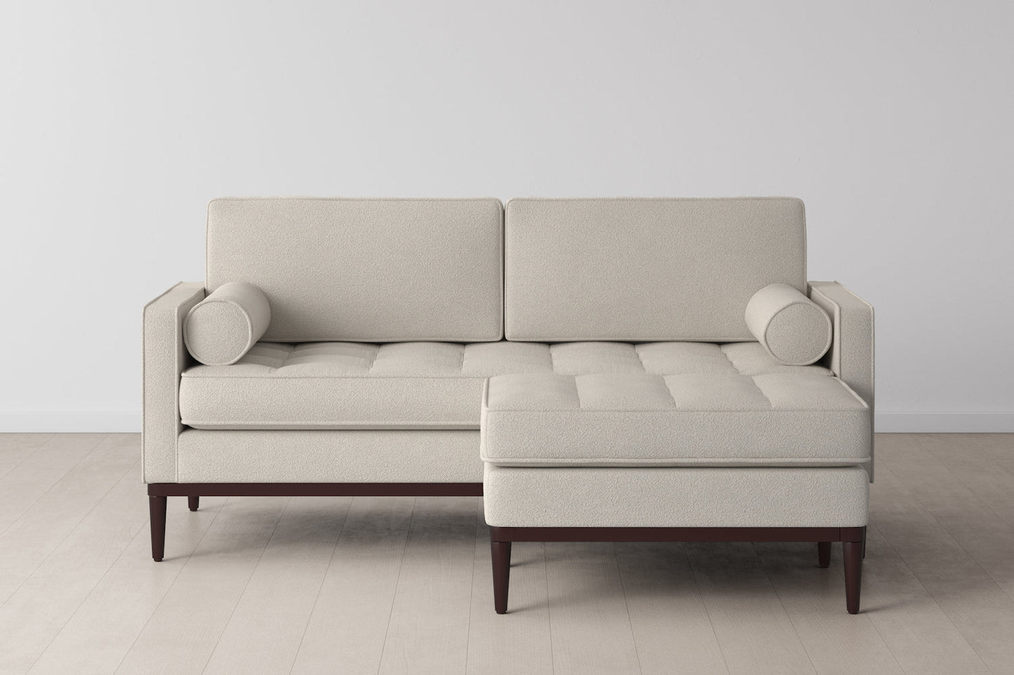 Model 02 2-Seater Sofa with Ottoman, Ivory
