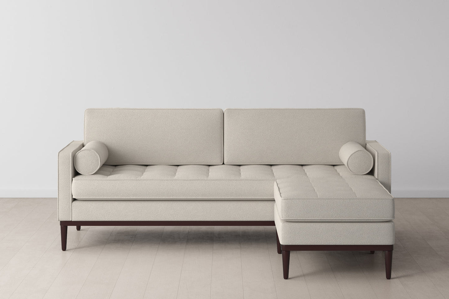 Model 02 3-Seater Sofa with Ottoman, Ivory