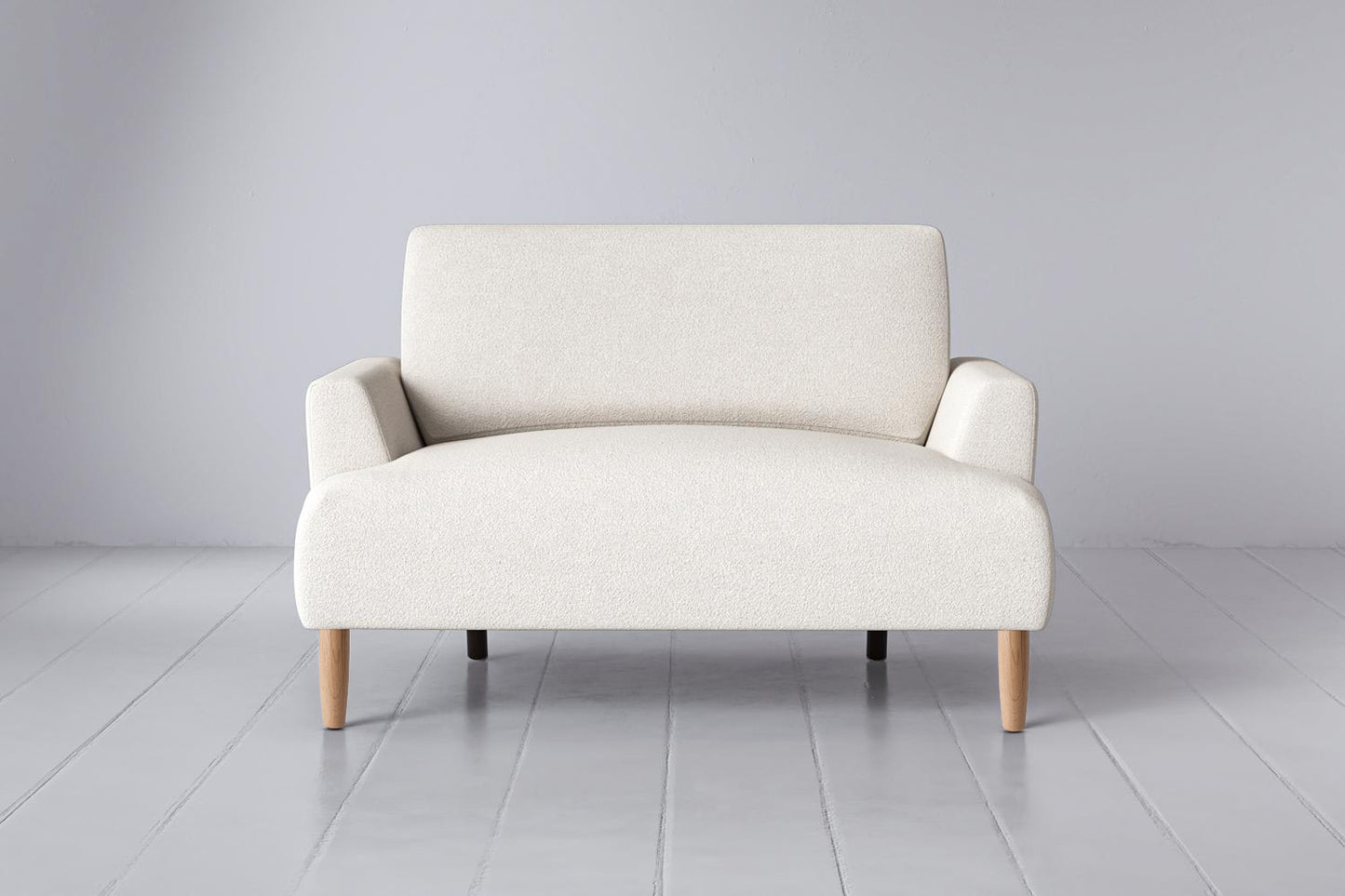 Model 05 Loveseat, Oak / Ivory