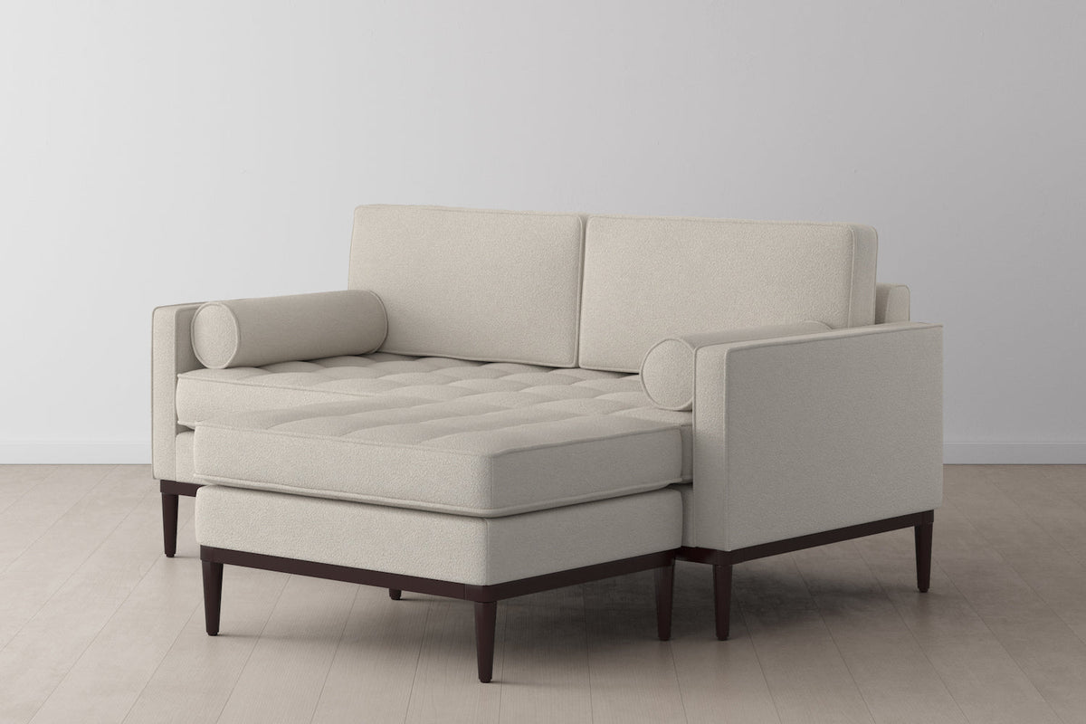 Model 02 2-Seater Sofa with Ottoman, Ivory