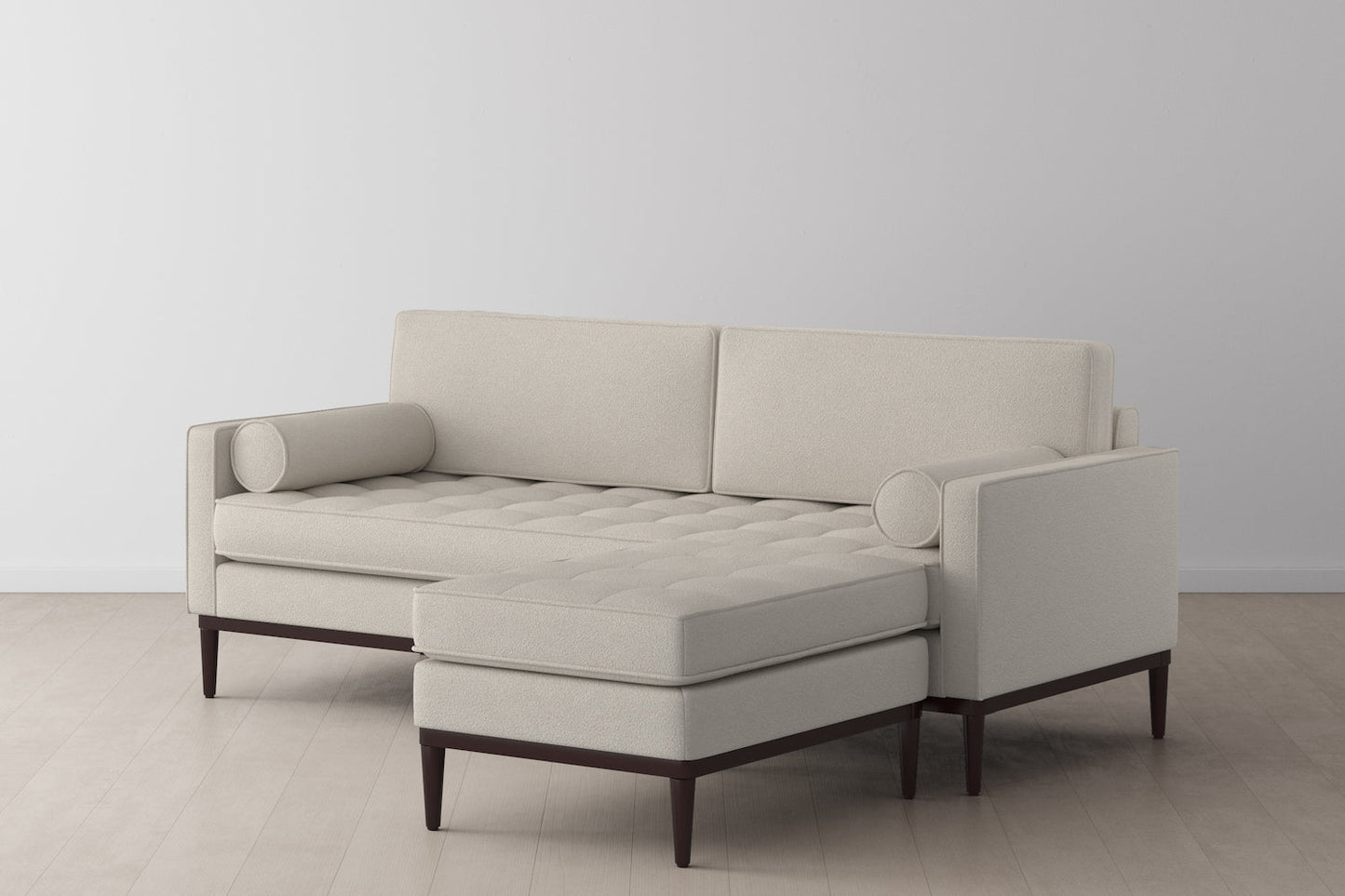 Model 02 3-Seater Sofa with Ottoman, Ivory