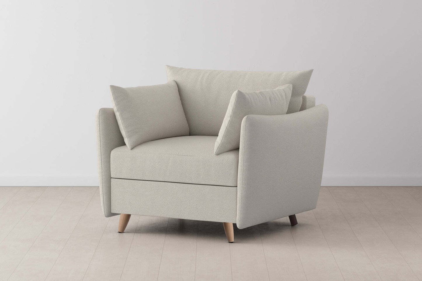 Model 08 Chair Bed Single Sofa Bed, Oak / Ivory