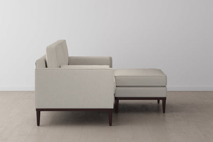 Model 02 2-Seater Sofa with Ottoman, Ivory