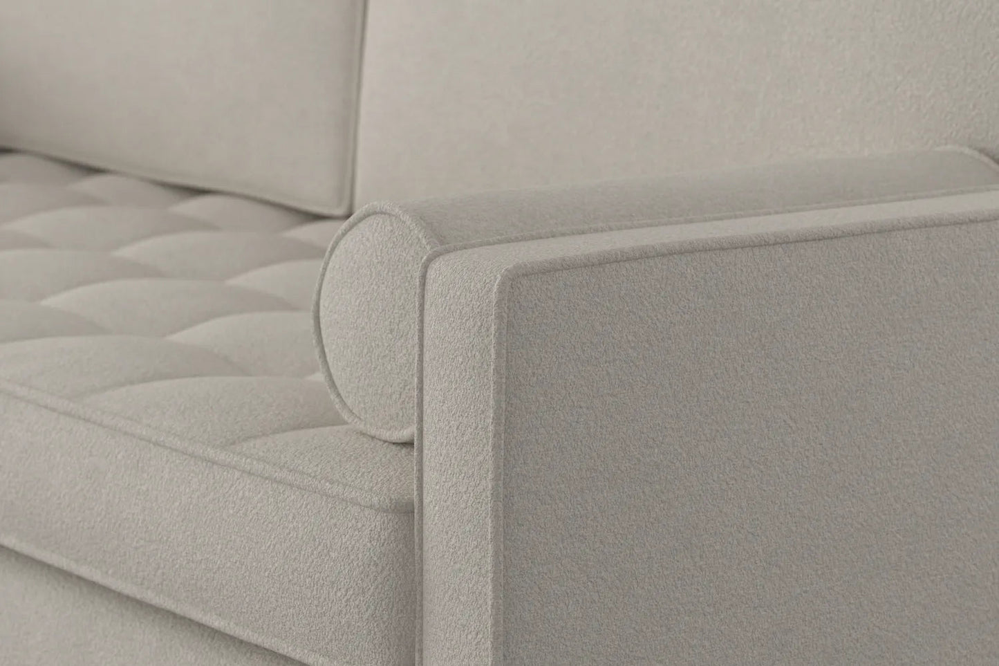 Model 02 3-Seater Sofa with Ottoman, Ivory
