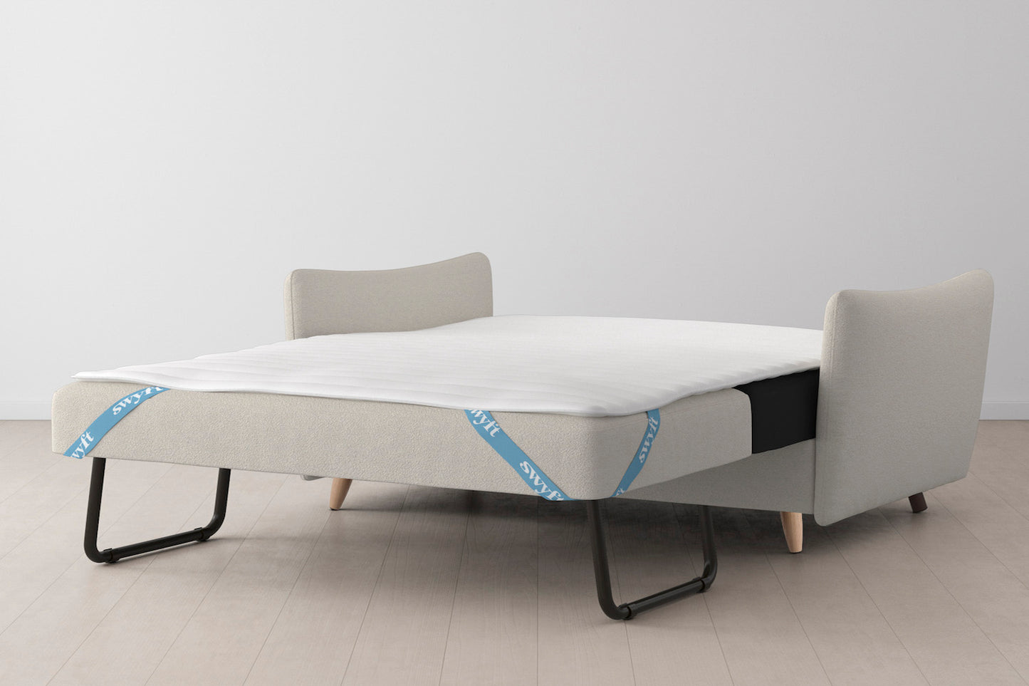 Model 08 Sofa Bed 2.5 Seater, Oak / Ivory