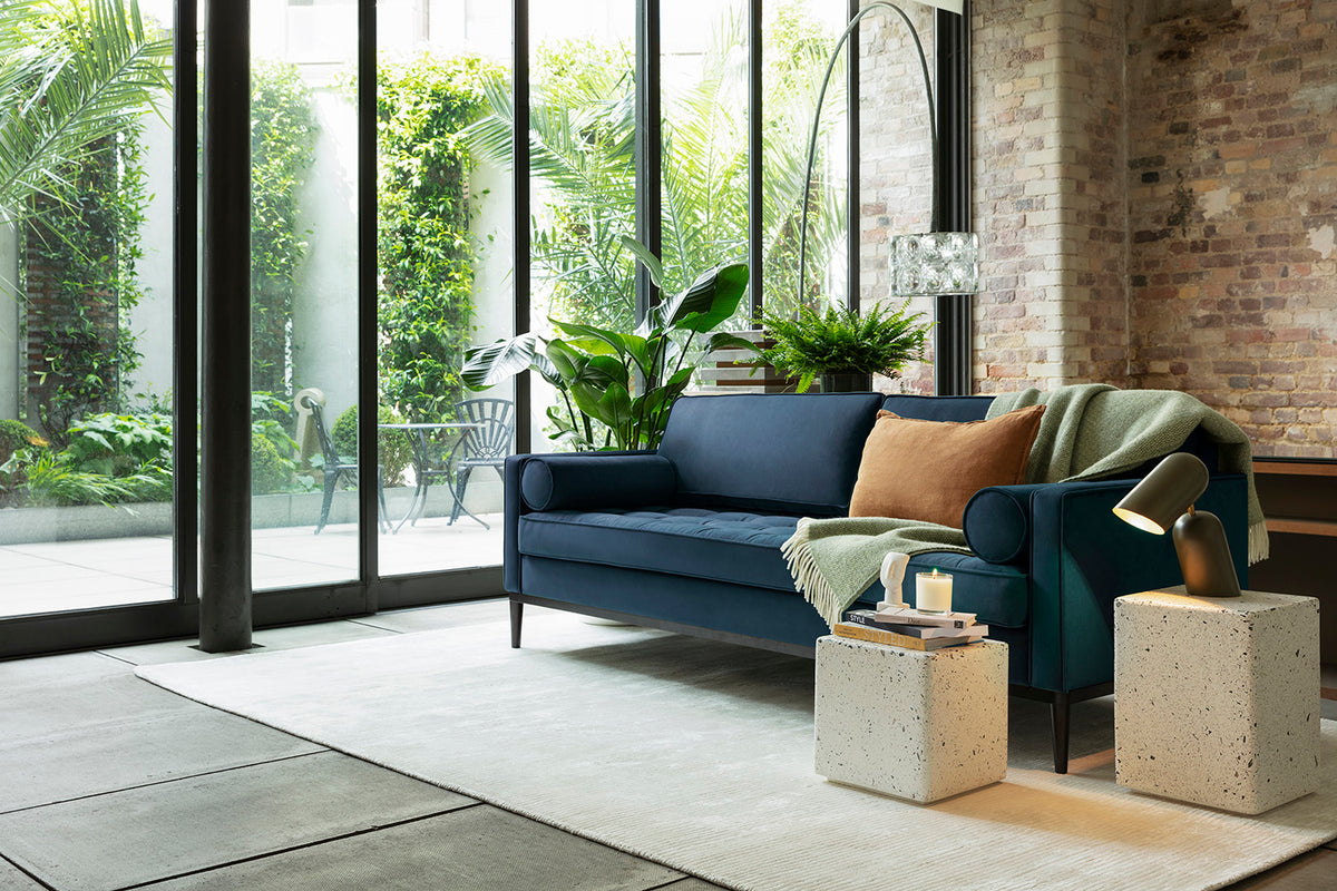 Model 02 3-Seater Sofa, Indigo