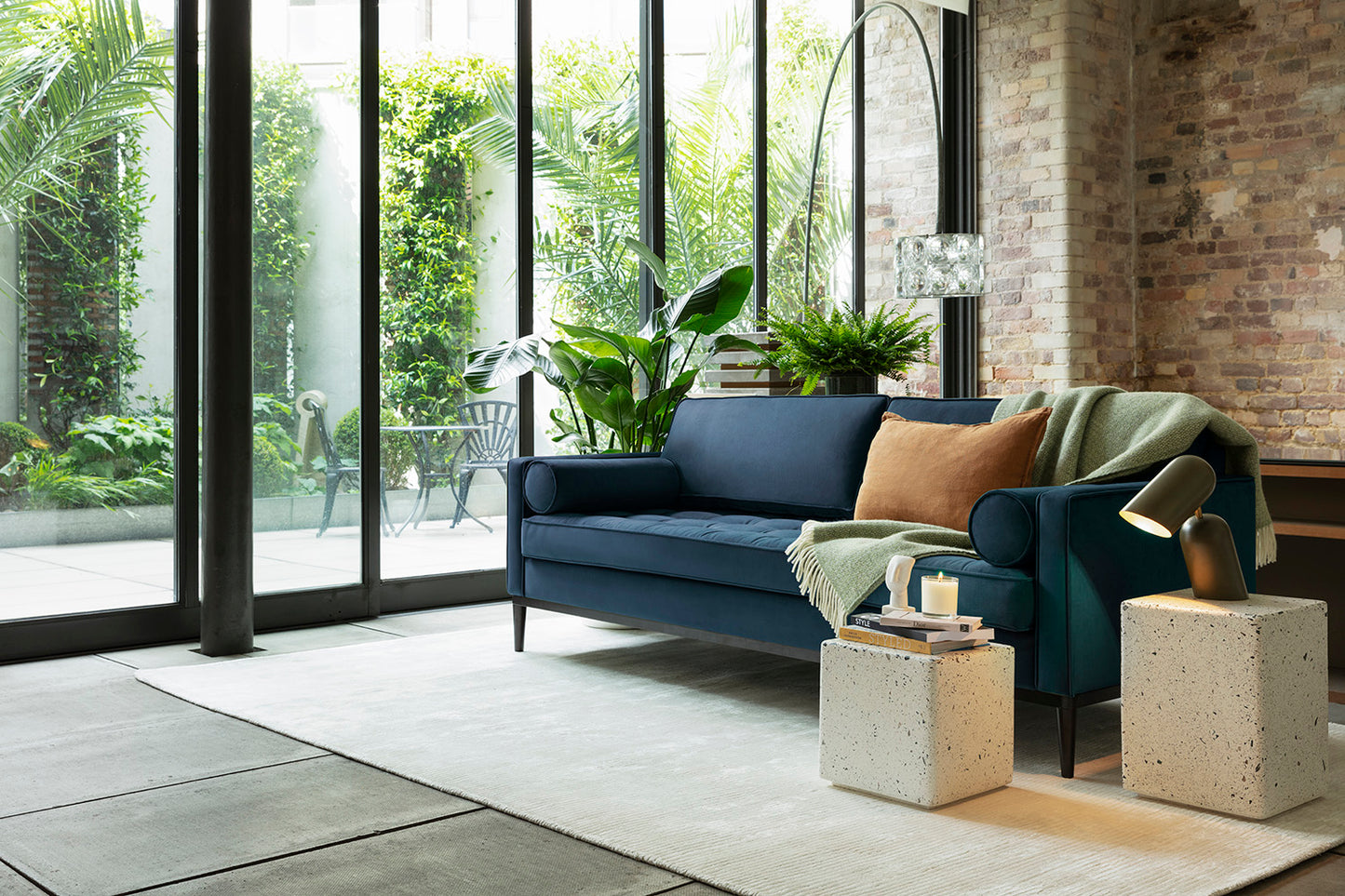 Model 02 3-Seater Sofa, Indigo