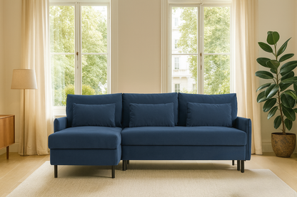 Model 12 Sofa Bed with Storage 3 Seater Left Chaise, Teal
