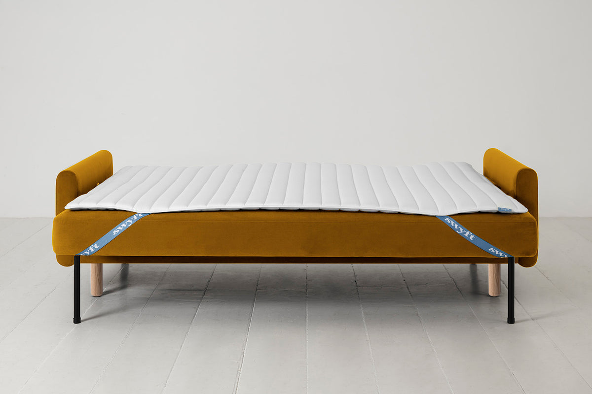 Model 04 Sofa Bed 3 Seater, Oak / Mustard