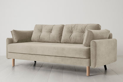 Model 04 Sofa Bed 3 Seater, Oak / Flax