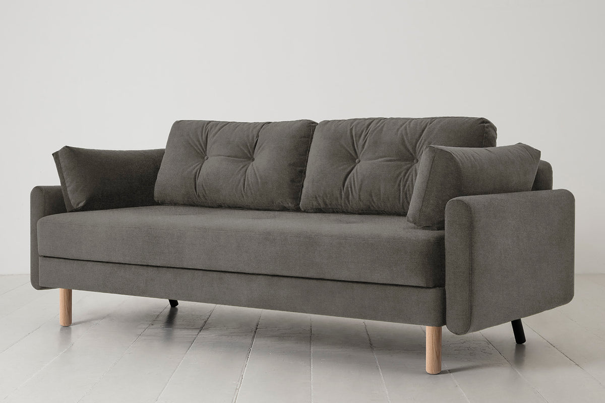 Model 04 Sofa Bed 3 Seater, Oak / Mink