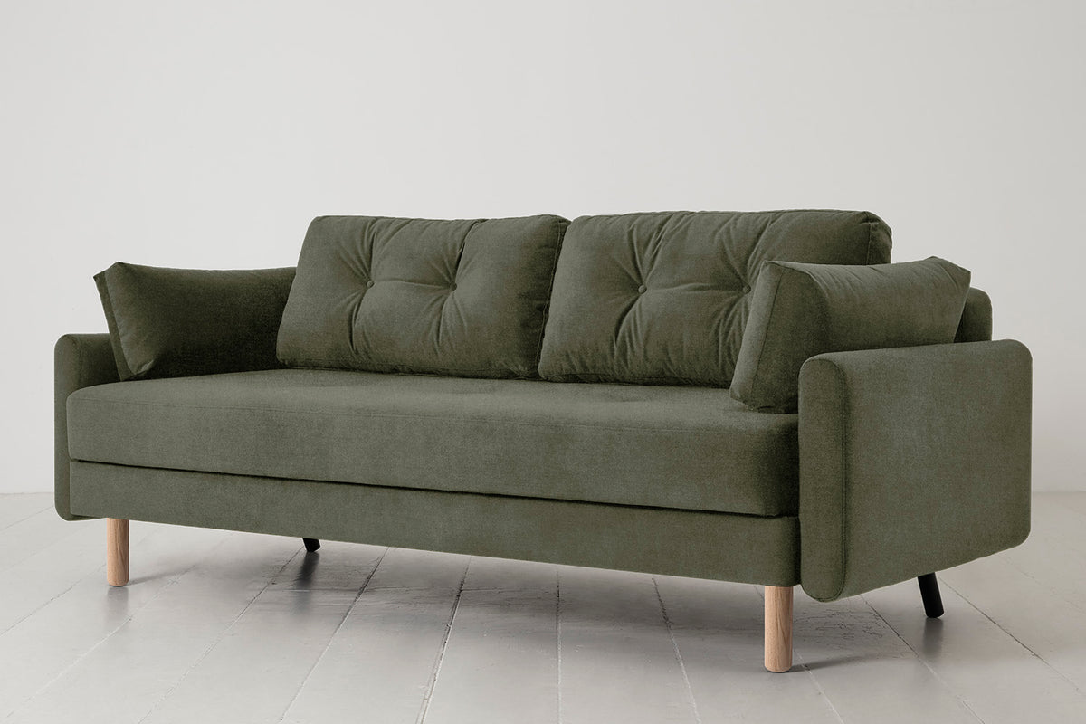 Model 04 Sofa Bed 3 Seater, Oak / Pine
