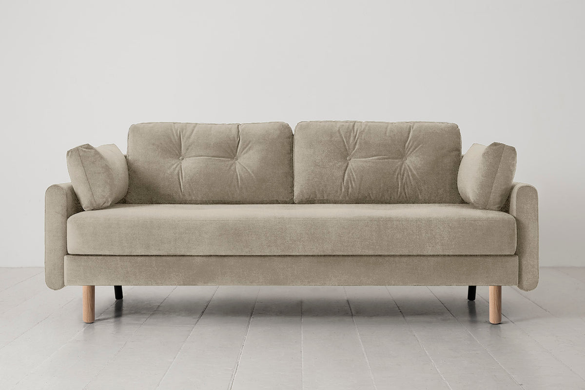 Model 04 Sofa Bed 3 Seater, Oak / Flax