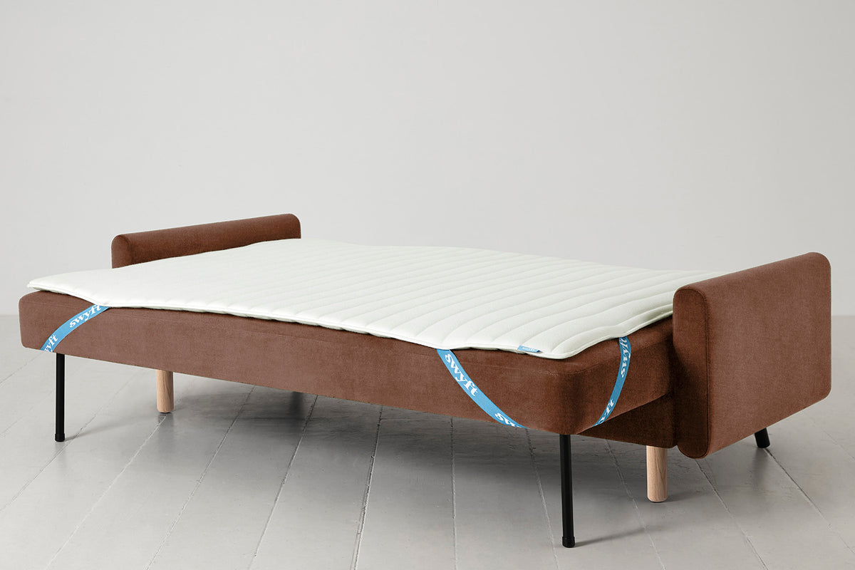 Model 04 Sofa Bed 3 Seater, Oak / Russet