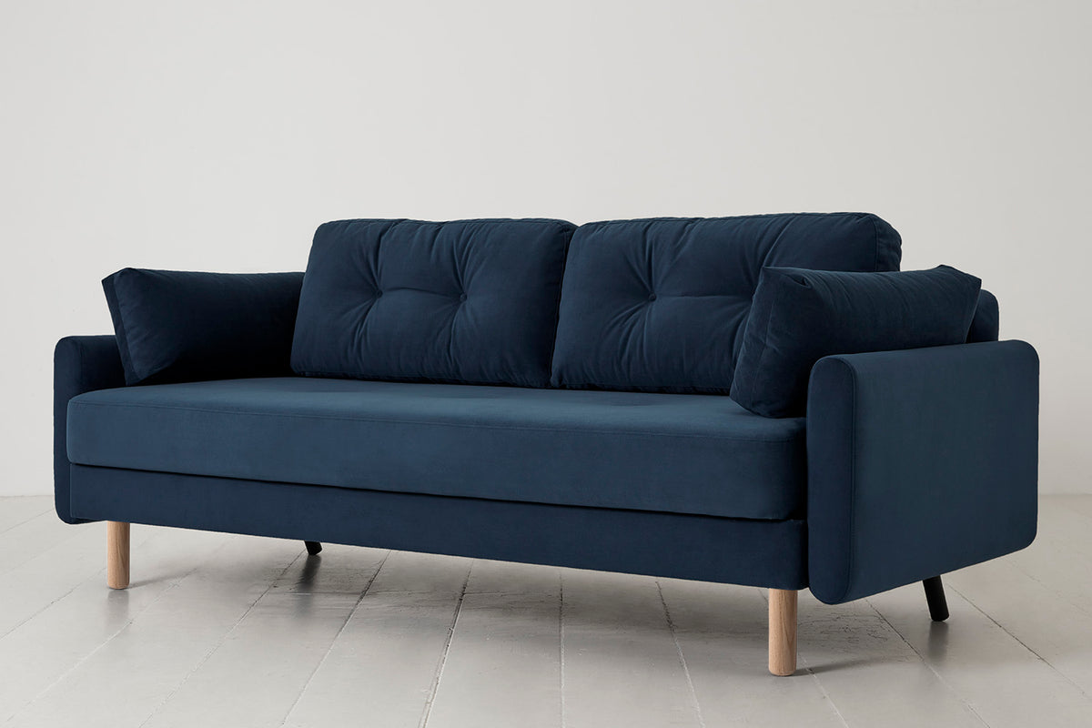 Model 04 Sofa Bed 3 Seater, Oak / Teal