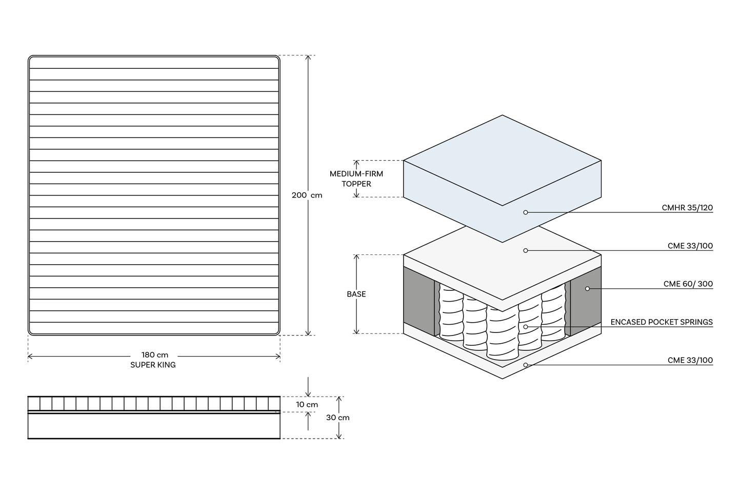 Mattress 03 Superking, Medium Firm