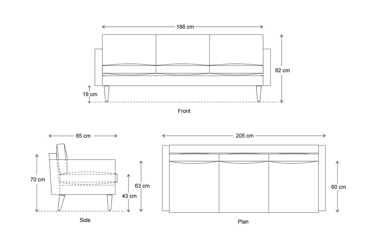 Model 01 3 Seater Sofa 3 Seater Sofa In A Box Swyft