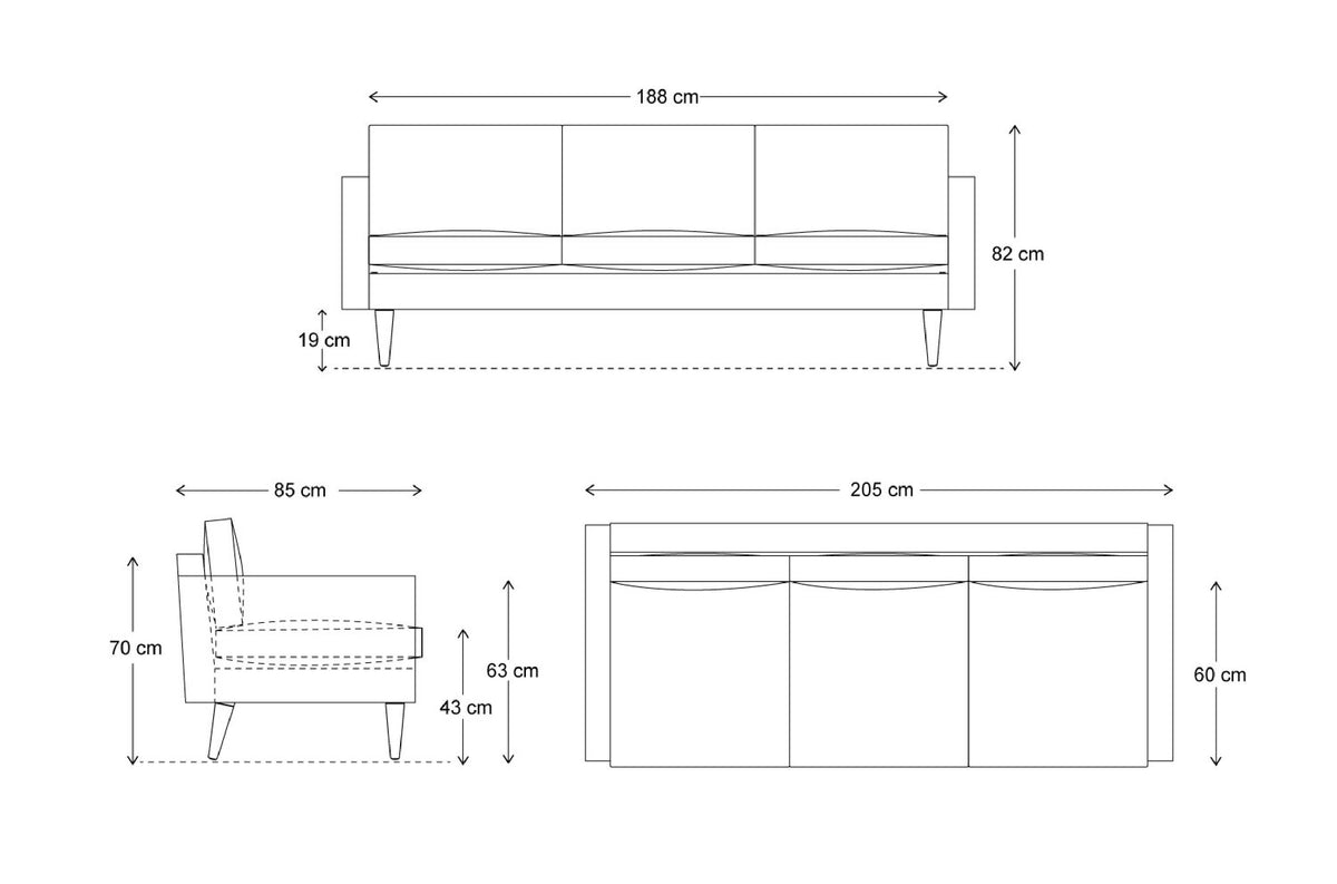 Model 01 3 Seater Sofa