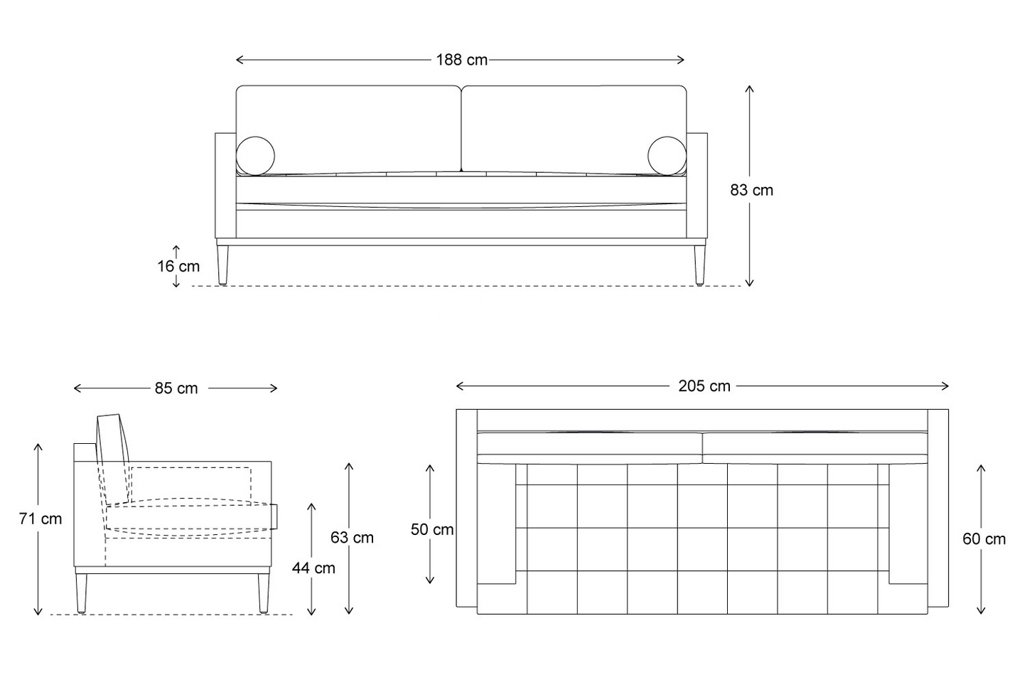 Model 02 3 Seater Sofa