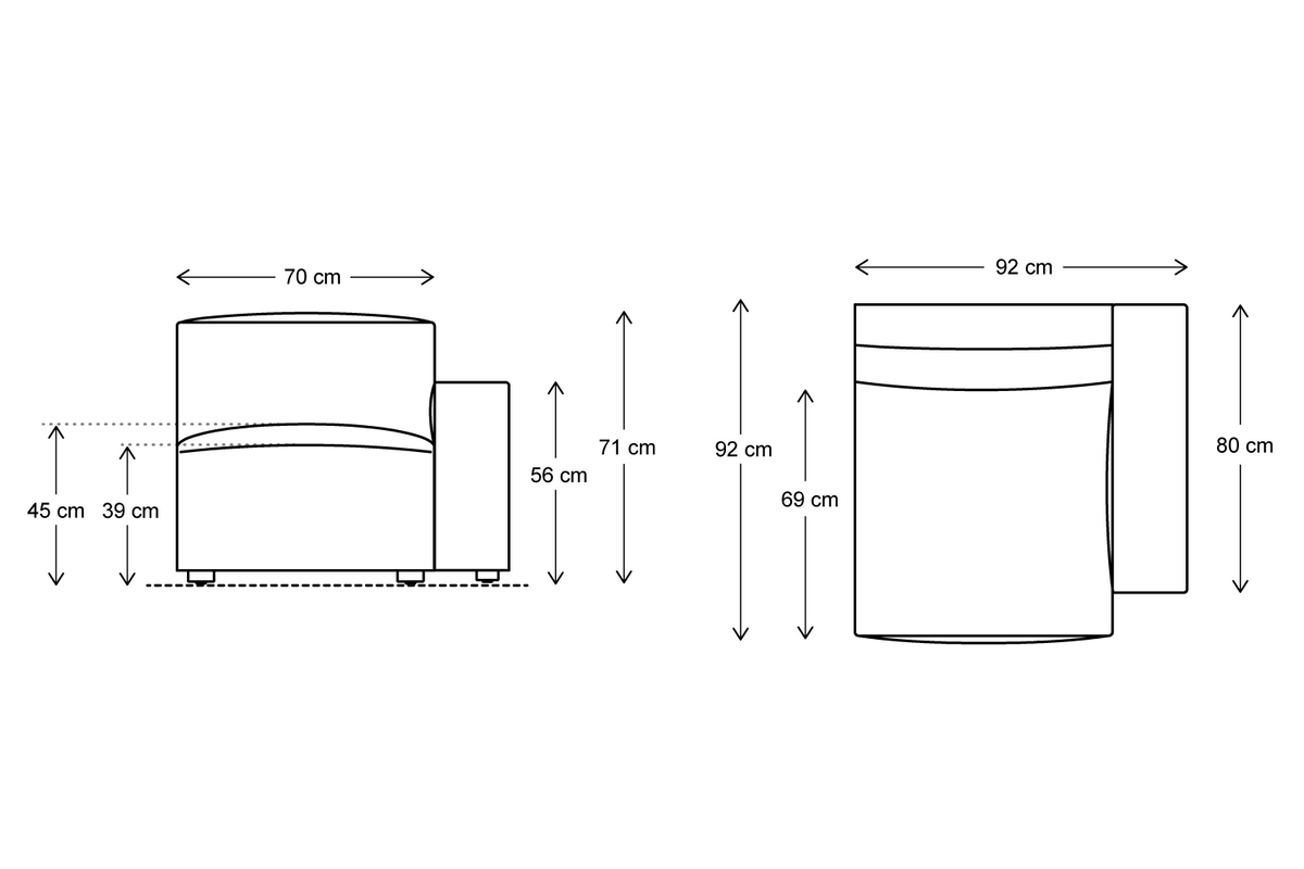 Model 03 Right Arm Sofa Module