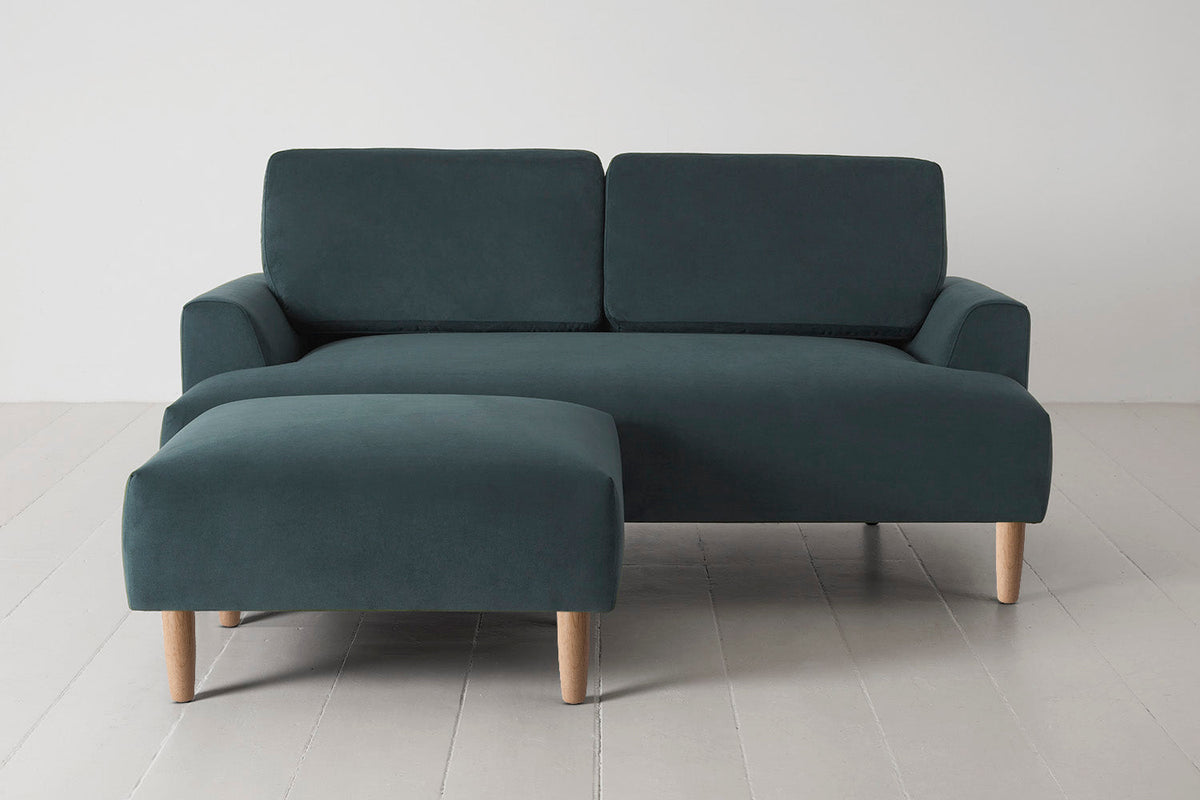 Model 05 2-Seater Sofa, Oak / Petrol
